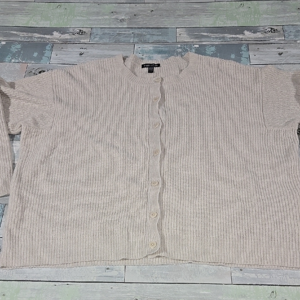 EILEEN FISHER Organic Cotton Cardigan Sweater Sz X-large